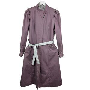 Vintage J Gallery Jacket Womens 6/7 Lavender Purple Lined Trench Coat Outerwear